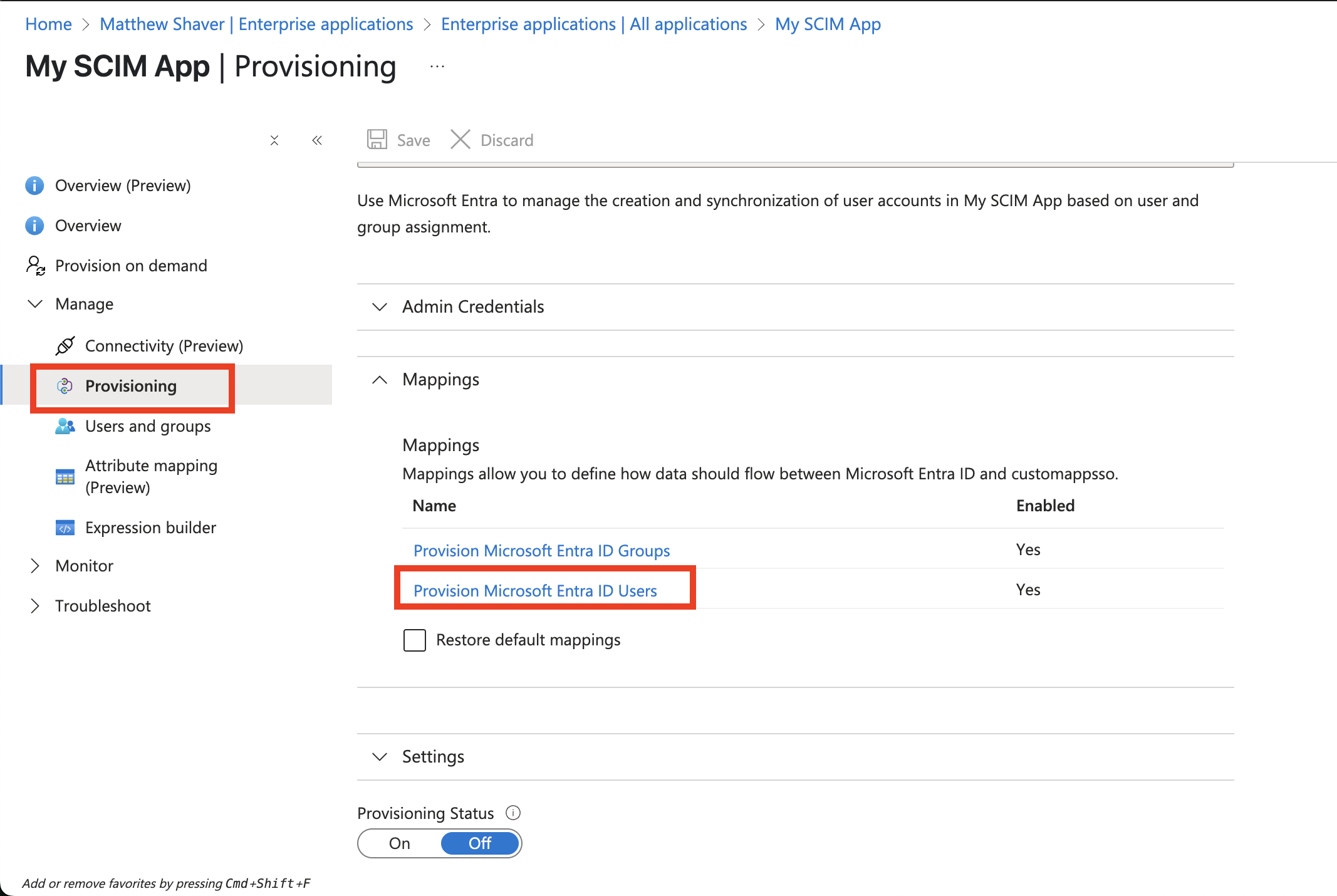 Provision the Entra ID users. Provision the Entra ID users.